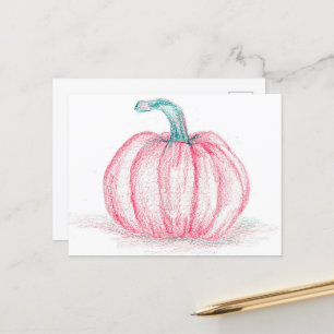 Happy Halloween Pink Pumpkin Pinkoween Postcard
