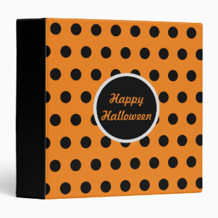 Happy Halloween Polka Dot Classeur (orange et noir