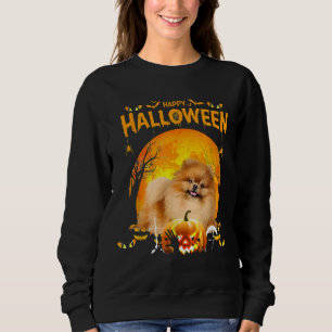Happy Halloween Pomeranian Dog Pumpkin Costumes Th Sweatshirt