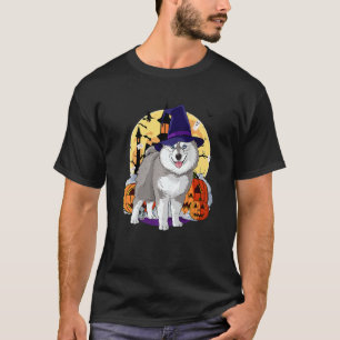 Happy Halloween  Pomsky Dog Witch Pumpkin T-Shirt
