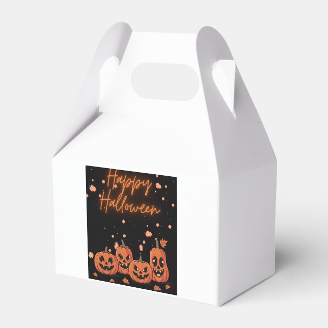 Happy Halloween Postcard Favor Box (Front Side)