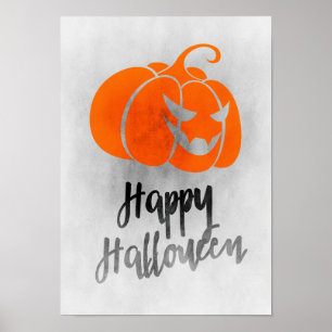 Happy Halloween Poster - Grunge Halloween Art
