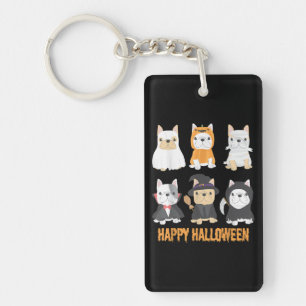 Happy Halloween Pug Dogs Cute French Bulldog Lover Keychain