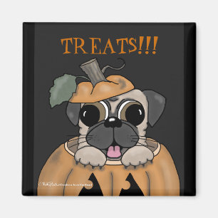 Happy Halloween-Pug in Jack O' Lantern Magnet