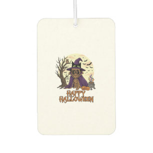 Happy Halloween Pug Witch Hat Cauldron Pumpkins_1 Air Freshener