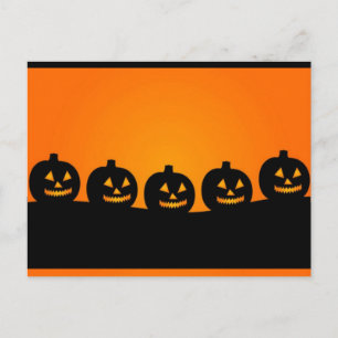 Happy Halloween Pumkin Heads Postcard