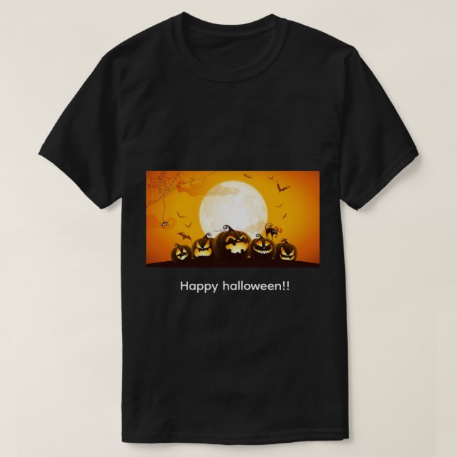 Happy Halloween Pumkins T-Shirt (Design Front)