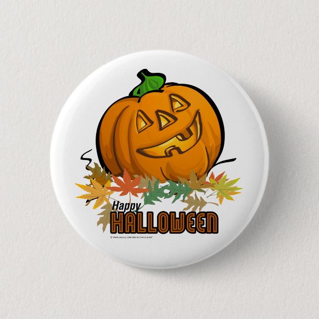Happy Halloween Pumpkin 2 Inch Round Button (Front)
