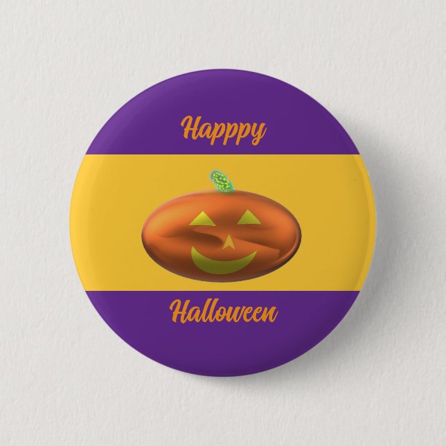 Happy Halloween Pumpkin  2 Inch Round Button (Front)