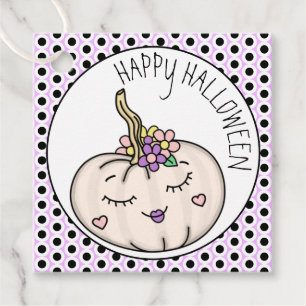Happy Halloween   Pumpkin and Polka Dots  Favour Tags