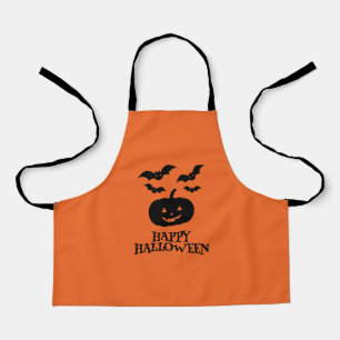 Happy Halloween Pumpkin Bat Minimal Apron