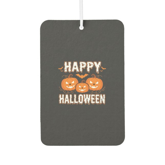 Happy Halloween Pumpkin Bat Vector Air Freshener (Front)