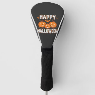 Happy Halloween Pumpkin Bat Vector Golf Head Cover