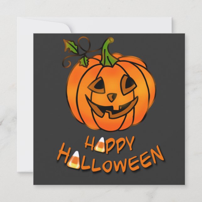 Happy Halloween | pumpkin | candy corn   Invitation (Front)