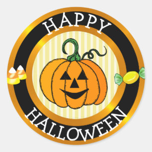 Happy Halloween Pumpkin & Candy Sticker
