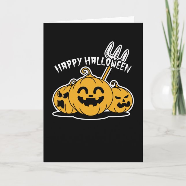 Happy Halloween Pumpkin Card (Front)