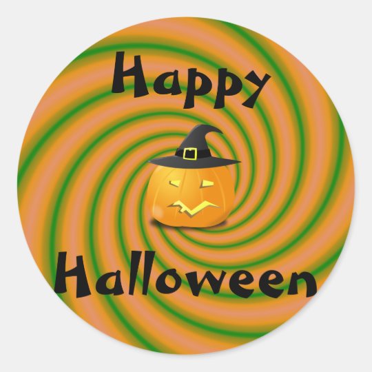 Happy Halloween Pumpkin Classic Round Sticker