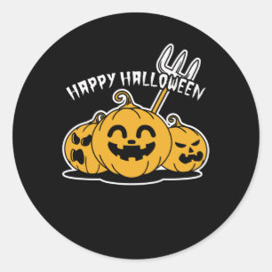 Happy Halloween Pumpkin Classic Round Sticker