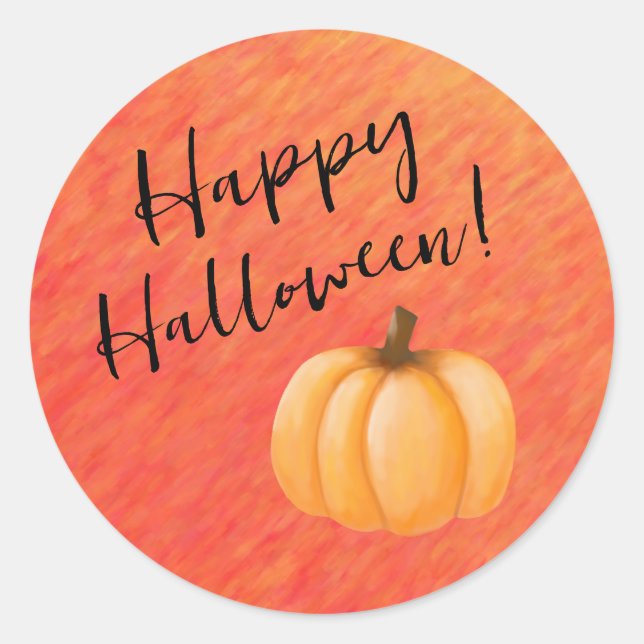 Happy Halloween-Pumpkin- Classic Round Sticker (Front)