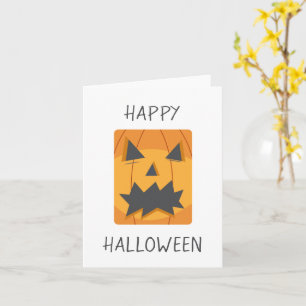 Happy Halloween Pumpkin Face Card