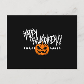 Happy Halloween Pumpkin Face Postcard