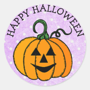 Happy Halloween Pumpkin Face Stickers