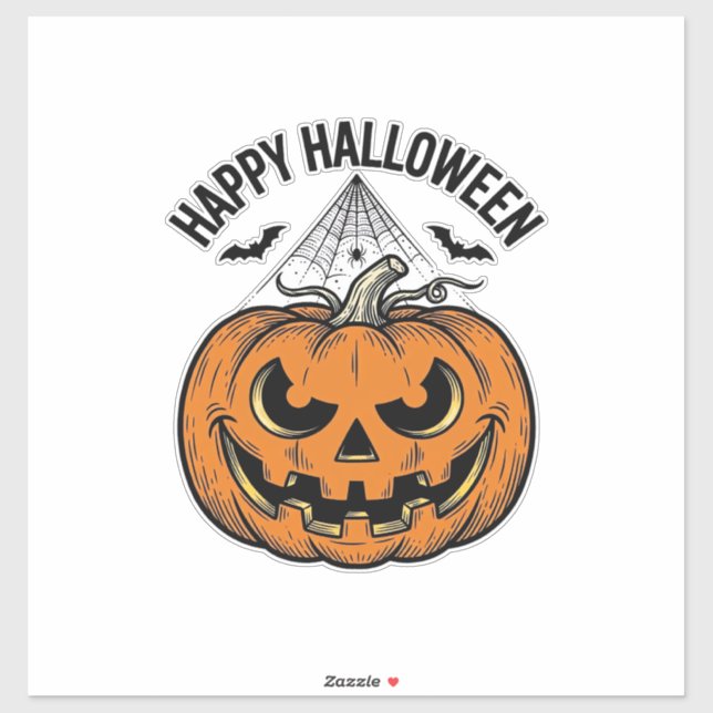 Happy Halloween Pumpkin Face Vintage Vector Design (Sheet)