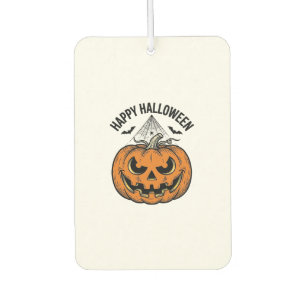 Happy Halloween Pumpkin Face Vintage Vector Design Air Freshener