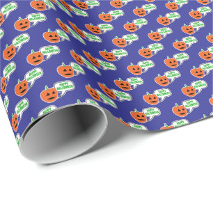Happy Halloween Pumpkin Face Wrapping Paper