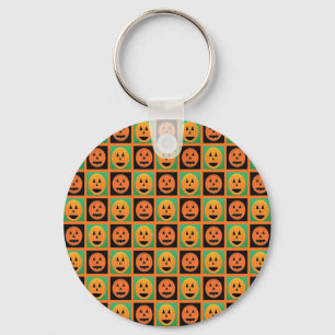 Happy Halloween pumpkin faces Keychain