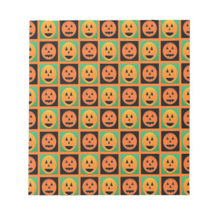 Happy Halloween pumpkin faces Notepad
