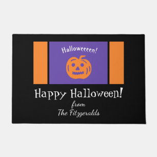 Happy Halloween Pumpkin Family Quote Doormat
