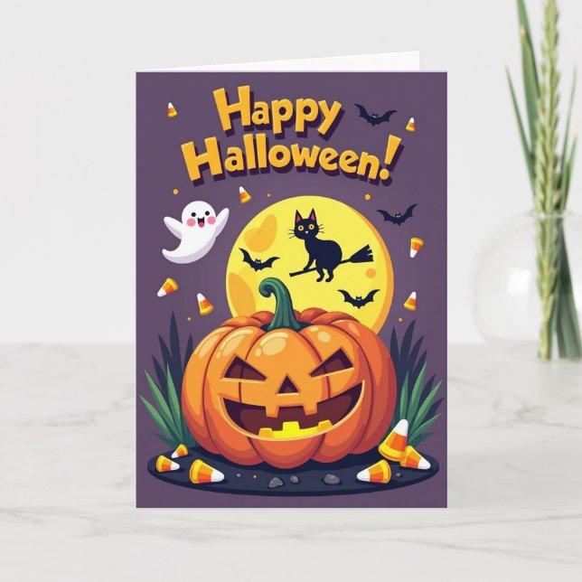 Happy Halloween Pumpkin Fun Card (Front)