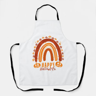 Happy Halloween Pumpkin Funny Halloween Rainbow Apron
