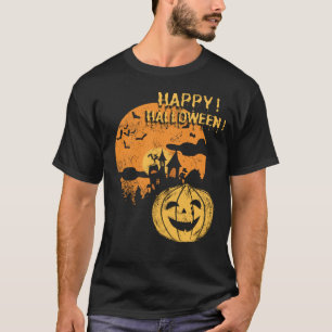 Happy Halloween Pumpkin Funny Spooky Bat Scary T-Shirt