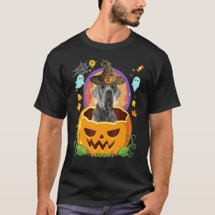 Happy Halloween Pumpkin Great Dane Dog Witch Cute  T-Shirt
