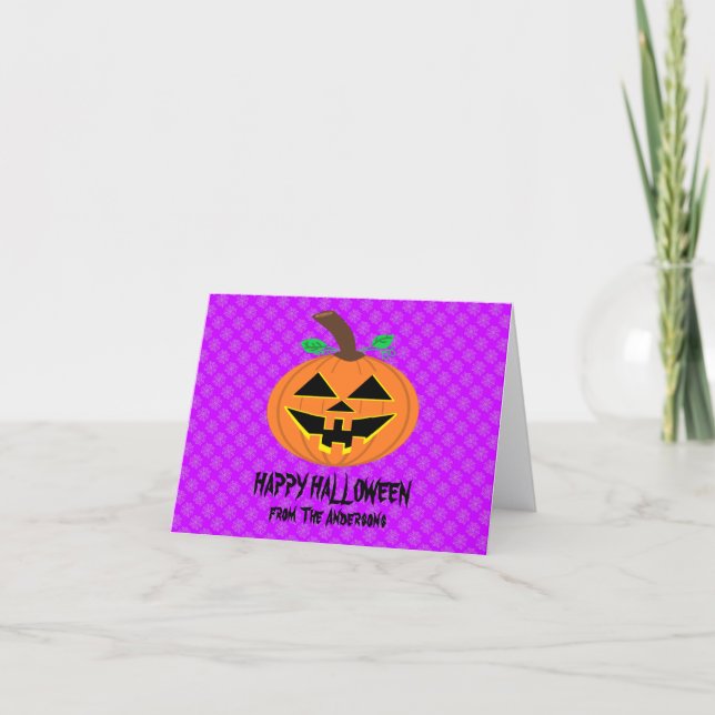 Happy Halloween Pumpkin Greeting Card (Front)