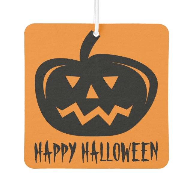 Happy Halloween pumpkin head carving car Air Freshener (Front)