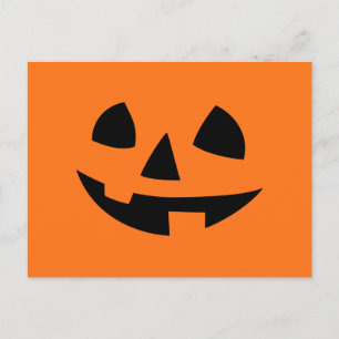 Happy Halloween pumpkin isolated funny smile icon Postcard