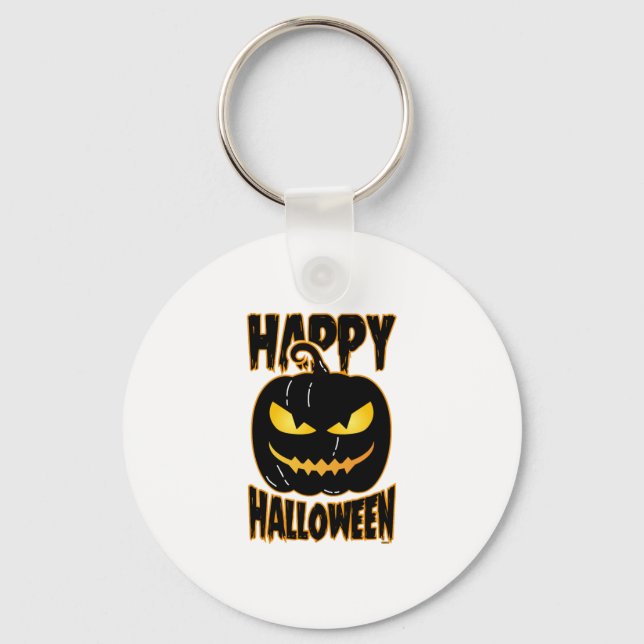 Happy Halloween Pumpkin Keychain (Front)