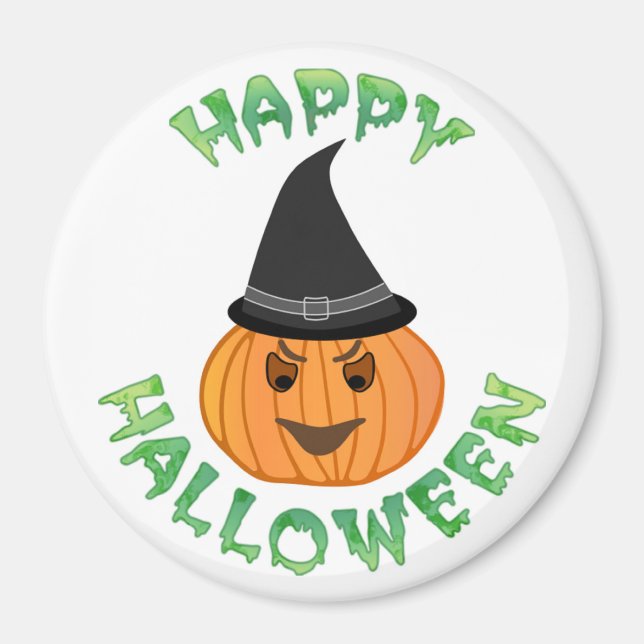 "HAPPY HALLOWEEN" PUMPKIN MAGNET (Front)