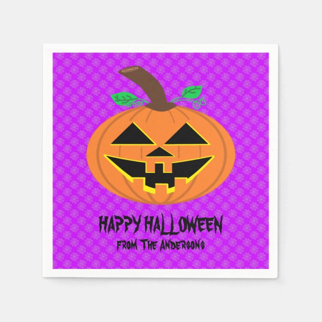 Happy Halloween Pumpkin Napkins (Front)