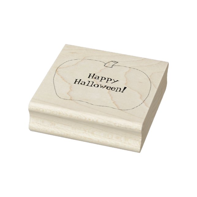 Happy Halloween Pumpkin Outline Rubber Stamps (Stamp)