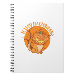 Happy Halloween Pumpkin Pomeranian Dog Animal Love Notebook