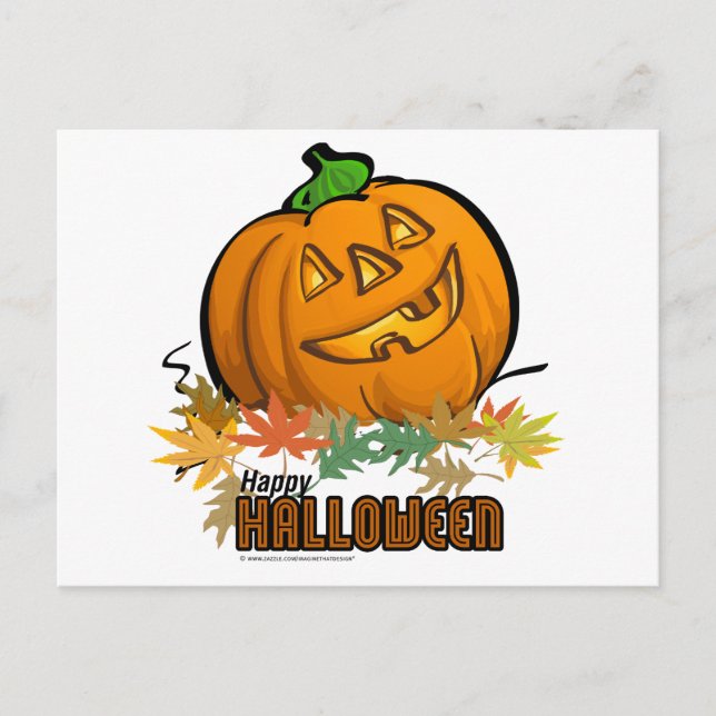 Happy Halloween Pumpkin Postcard (Front)