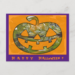 Happy Halloween pumpkin - postcard or invitation
