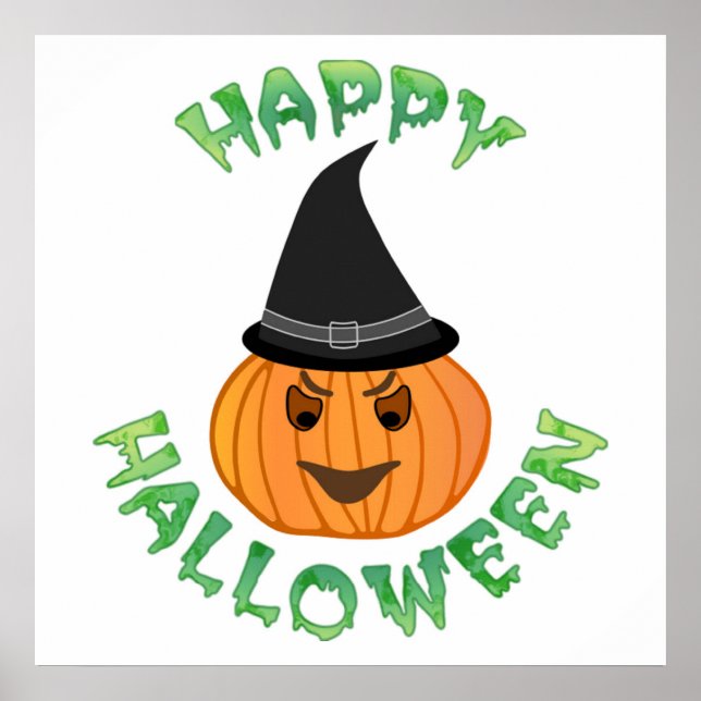 "HAPPY HALLOWEEN" PUMPKIN POSTER (Front)