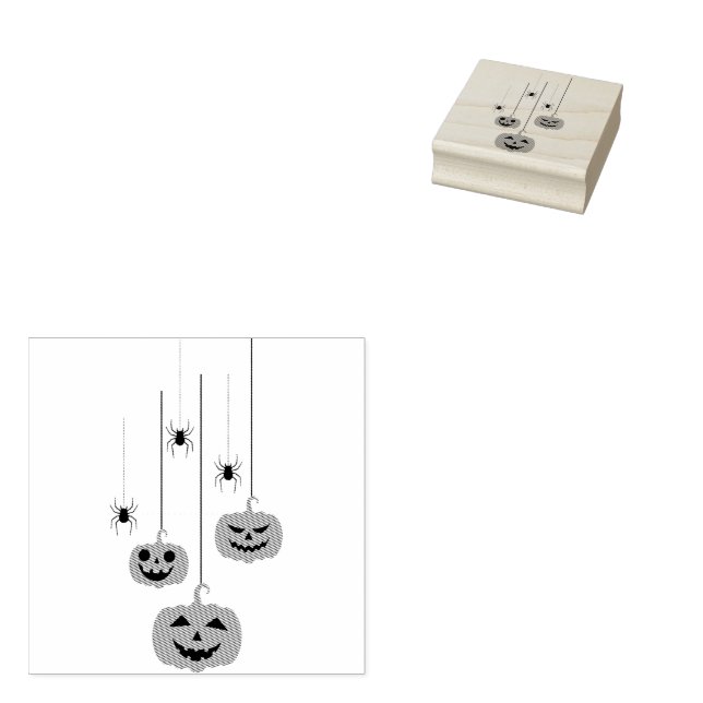 Happy Halloween pumpkin  Rubber Stamp (Stamped)