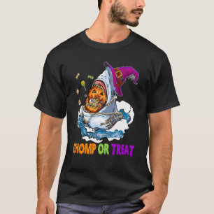Happy Halloween Pumpkin Shark  Chomp Or Treat T-Shirt