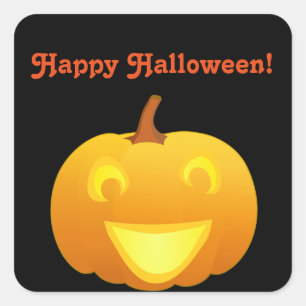 Happy Halloween Pumpkin Square Sticker